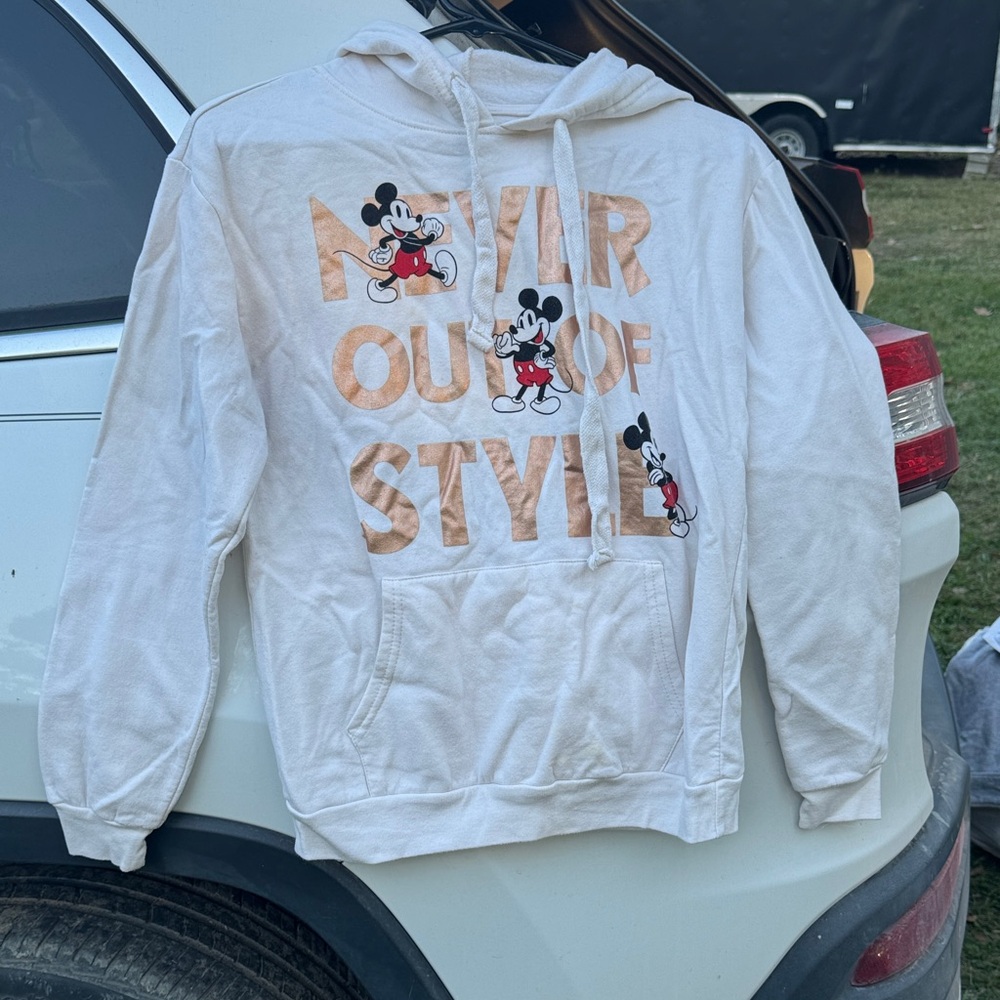 Disney White and Orange Mickey Mouse Hoodie